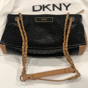 DKNY Genuine Textured Leather Bag w/Dust Cover